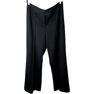 Fashion Nova Call It Even Wide Leg Dress Pants Black Size 2X Stylish Altered Hem